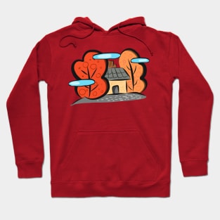 Autumn cabin illustration Hoodie